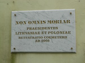 Plaque at the entrance to the Bernardine Cemetery