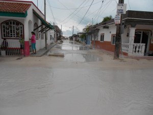Mud and puddles - caution, you may lose your flip-flops