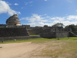 El Caracol, the 'snail' in Spanish, is so named due to the spiral staircase inside the tower. It probably was an observatory
